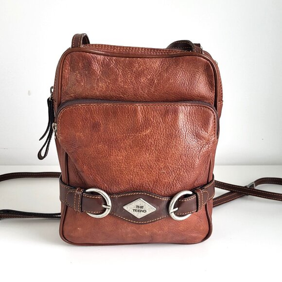 THE TREND Italy Leather Convertible Bag I Crossbody/Backpack I Vintage - Picture 1 of 12